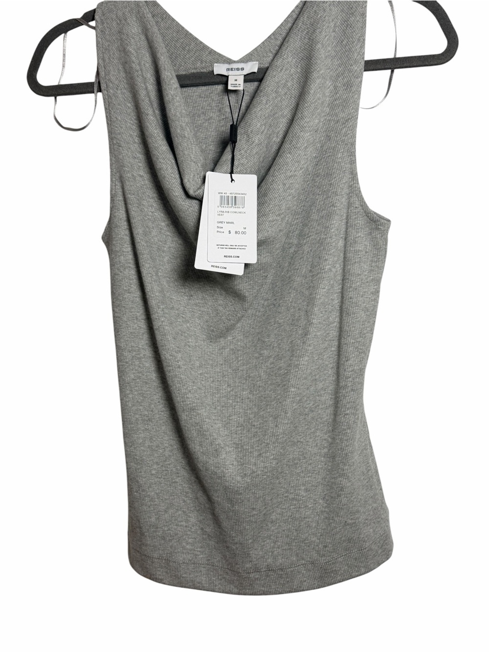 Reiss Lyra Rib Cowl Neck Top - Picture 5 of 8